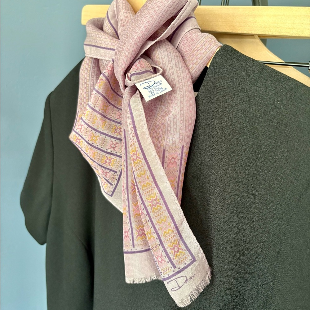 DESCO Vintage Lavender and Yellow Scarf
